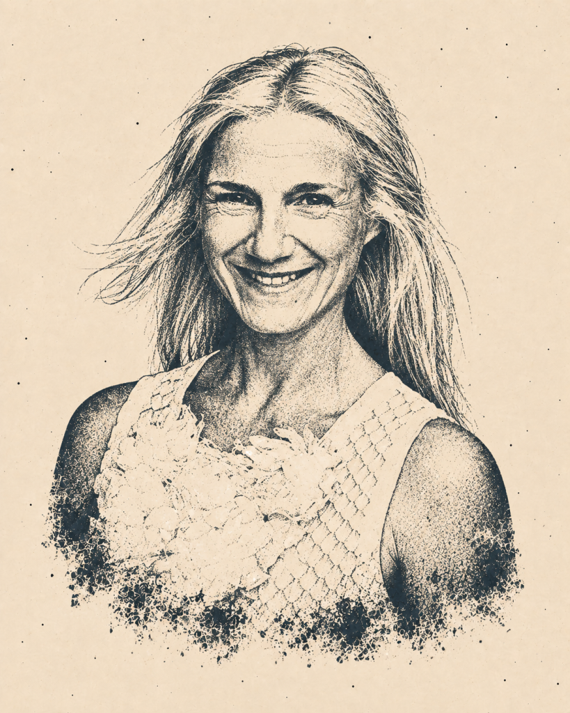 Cécile Matton, parfumerka Cécile Matton, parfumerka tvrtke Mane i autorica parfema Piazza Affari, na ilustriranom portretu